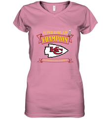 Kansas City Chiefs NFL Pro Line by Fanatics Super Bowl LIV Champions Women's V-Neck T-Shirt Women's V-Neck T-Shirt - HHHstores