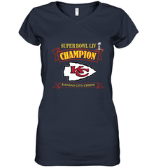 Kansas City Chiefs NFL Pro Line by Fanatics Super Bowl LIV Champions Women's V-Neck T-Shirt Women's V-Neck T-Shirt - HHHstores