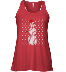 UGLY CHRISTMAS Baseball Snowman Holiday Santa Funny Men Gift Women's Racerback Tank