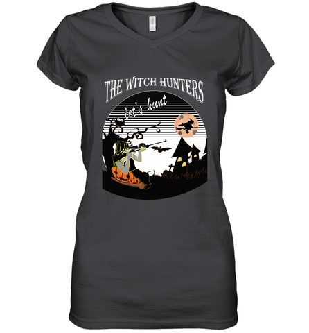 The wicth hunters  halloween Women's V-Neck T-Shirt Women's V-Neck T-Shirt / Black / S Women's V-Neck T-Shirt - HHHstores