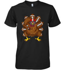 Cool Turkey Football Feathers Funny Thanksgiving Sports Men's Premium T-Shirt Men's Premium T-Shirt - HHHstores