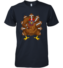 Cool Turkey Football Feathers Funny Thanksgiving Sports Men's Premium T-Shirt Men's Premium T-Shirt - HHHstores