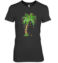 Christmas Lights Palm Tree Beach Funny Tropical Xmas Gift Women's Premium T-Shirt Women's Premium T-Shirt - HHHstores