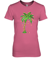 Christmas Lights Palm Tree Beach Funny Tropical Xmas Gift Women's Premium T-Shirt Women's Premium T-Shirt - HHHstores