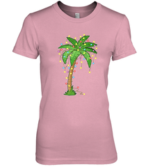 Christmas Lights Palm Tree Beach Funny Tropical Xmas Gift Women's Premium T-Shirt Women's Premium T-Shirt - HHHstores
