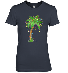 Christmas Lights Palm Tree Beach Funny Tropical Xmas Gift Women's Premium T-Shirt Women's Premium T-Shirt - HHHstores