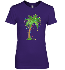 Christmas Lights Palm Tree Beach Funny Tropical Xmas Gift Women's Premium T-Shirt Women's Premium T-Shirt - HHHstores