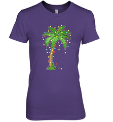 Christmas Lights Palm Tree Beach Funny Tropical Xmas Gift Women's Premium T-Shirt Women's Premium T-Shirt - HHHstores