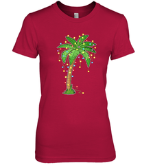 Christmas Lights Palm Tree Beach Funny Tropical Xmas Gift Women's Premium T-Shirt Women's Premium T-Shirt - HHHstores