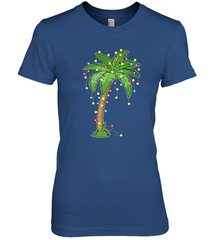 Christmas Lights Palm Tree Beach Funny Tropical Xmas Gift Women's Premium T-Shirt Women's Premium T-Shirt - HHHstores