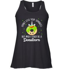 Donutcorn Funny Cute Donut Unicorn Irish St Patrick's Day Women's Racerback Tank Women's Racerback Tank - HHHstores
