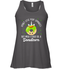 Donutcorn Funny Cute Donut Unicorn Irish St Patrick's Day Women's Racerback Tank Women's Racerback Tank - HHHstores