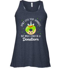Donutcorn Funny Cute Donut Unicorn Irish St Patrick's Day Women's Racerback Tank Women's Racerback Tank - HHHstores