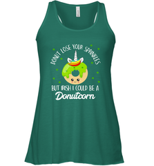Donutcorn Funny Cute Donut Unicorn Irish St Patrick's Day Women's Racerback Tank Women's Racerback Tank - HHHstores