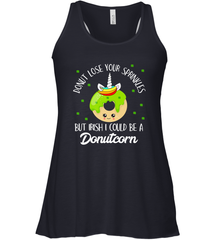 Donutcorn Funny Cute Donut Unicorn Irish St Patrick's Day Women's Racerback Tank Women's Racerback Tank - HHHstores
