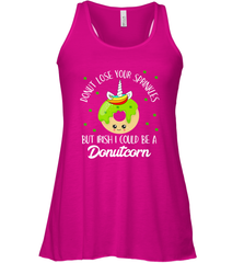 Donutcorn Funny Cute Donut Unicorn Irish St Patrick's Day Women's Racerback Tank Women's Racerback Tank - HHHstores