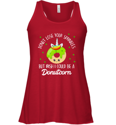 Donutcorn Funny Cute Donut Unicorn Irish St Patrick's Day Women's Racerback Tank