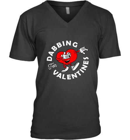 Dabbing Heart For Valentine's Day Art Graphics Heart Gift Men's V-Neck Men's V-Neck / Black / S Men's V-Neck - HHHstores