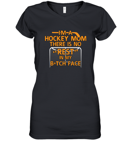 Im A hockey Mom Design Women's V-Neck T-Shirt Women's V-Neck T-Shirt / Black / S Women's V-Neck T-Shirt - HHHstores