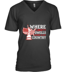 Where liberty dwells, there is my country 01 Men's V-Neck