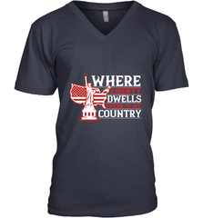 Where liberty dwells, there is my country 01 Men's V-Neck Men's V-Neck - HHHstores
