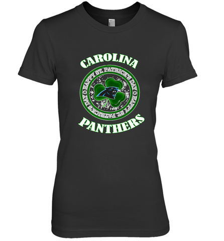 NFL Carolina Panthers Logo Happy St Patrick's Day Women's Premium T-Shirt Women's Premium T-Shirt / Black / XS Women's Premium T-Shirt - HHHstores