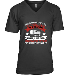 Those who expect to reap the blessings of freedom, must, like men, undergo the fatigue of supporting it 01 Men's V-Neck