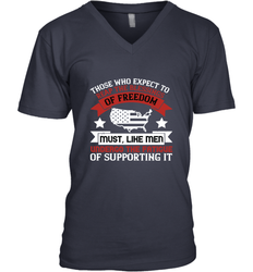 Those who expect to reap the blessings of freedom, must, like men, undergo the fatigue of supporting it 01 Men's V-Neck