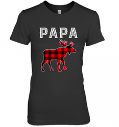 Papa Moose Red Plaid Christmas Pajama Women's Premium T-Shirt