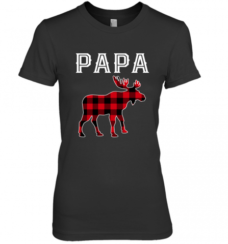 Papa Moose Red Plaid Christmas Pajama Women's Premium T-Shirt Women's Premium T-Shirt / Black / XS Women's Premium T-Shirt - HHHstores