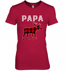 Papa Moose Red Plaid Christmas Pajama Women's Premium T-Shirt Women's Premium T-Shirt - HHHstores