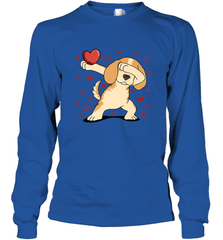 Dog Dabbing Heart For Valentine's Day Art Graphics Gift Long Sleeve T-Shirt Long Sleeve T-Shirt - HHHstores