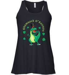 T Rex Dinosaur St. Patrick's Day Irish Funny Women's Racerback Tank Women's Racerback Tank - HHHstores
