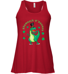 T Rex Dinosaur St. Patrick's Day Irish Funny Women's Racerback Tank Women's Racerback Tank - HHHstores