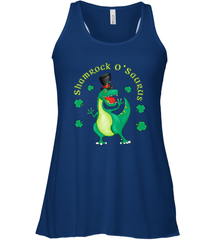 T Rex Dinosaur St. Patrick's Day Irish Funny Women's Racerback Tank Women's Racerback Tank - HHHstores