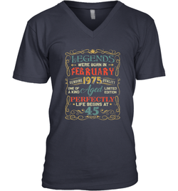 Legends Were Born In FEBRUARY 1975 45th Birthday Gifts Men's V-Neck