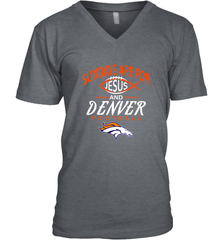 Sundays Are For Jesus and Denver Funny Christian Football Men's V-Neck Men's V-Neck - HHHstores