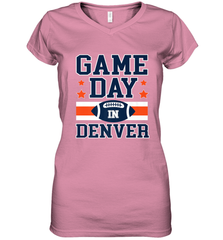 NFL Denver Co Game Day Football Home Team Colors Women's V-Neck T-Shirt Women's V-Neck T-Shirt - HHHstores