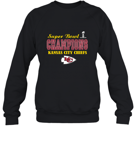 NFL super bowl Kansas City Chiefs champions Crewneck Sweatshirt Crewneck Sweatshirt / Black / S Crewneck Sweatshirt - HHHstores