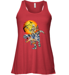 Skeleton Riding T Rex Funny Halloween Women's Racerback Tank