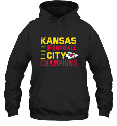 Kansas City Football Champions Vintage KC Distressed Gift Hooded Sweatshirt Hooded Sweatshirt / Black / S Hooded Sweatshirt - HHHstores