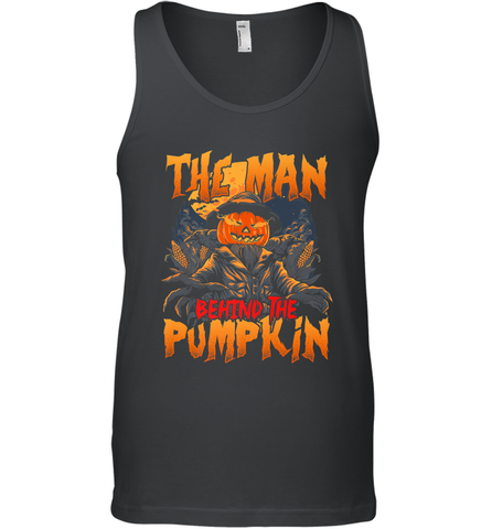 Mens Halloween Fun Dad The Man Behind Pumpkin Gift Men's Tank Top Men's Tank Top / Black / XS Men's Tank Top - HHHstores