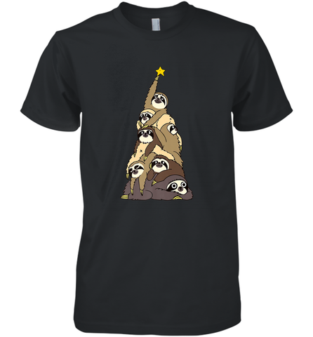 Merry Christmas Merry Slothmas Sloth Christmas Tree Xmas Men's Premium T-Shirt Men's Premium T-Shirt / Black / XS Men's Premium T-Shirt - HHHstores