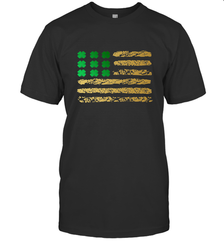 American Flag Green Shamrock Shirt St Patricks Day Men's T-Shirt Men's T-Shirt / Black / S Men's T-Shirt - HHHstores