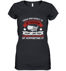 Those who expect to reap the blessings of freedom, must, like men, undergo the fatigue of supporting it 01 Women's V-Neck T-Shirt Women's V-Neck T-Shirt - HHHstores