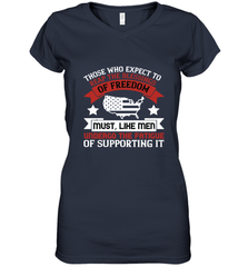 Those who expect to reap the blessings of freedom, must, like men, undergo the fatigue of supporting it 01 Women's V-Neck T-Shirt Women's V-Neck T-Shirt - HHHstores