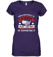Those who expect to reap the blessings of freedom, must, like men, undergo the fatigue of supporting it 01 Women's V-Neck T-Shirt Women's V-Neck T-Shirt - HHHstores