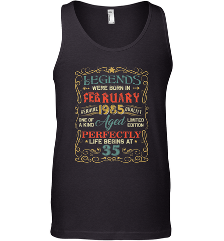 Legends Were Born In FEBRUARY 1985 35th Birthday Gifts Men's Tank Top Men's Tank Top / Black / XS Men's Tank Top - HHHstores