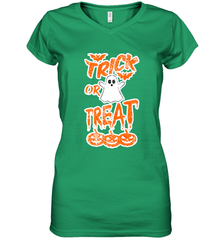 Trick Or Treat Halloween Women's V-Neck T-Shirt Women's V-Neck T-Shirt - HHHstores