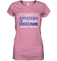 HOCKEY Yours Mom Cheers For Me Women's V-Neck T-Shirt Women's V-Neck T-Shirt - HHHstores